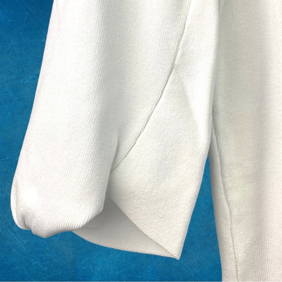 HP💎 NWT Donna Karan New York Twist 3/4 Sleeve Scoop Neck Knit Blouse White XS - Picture 9 of 16